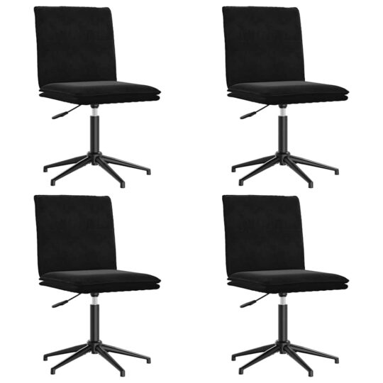 Alternative view of Scaune de bucătărie, 4 buc., negru, catifea