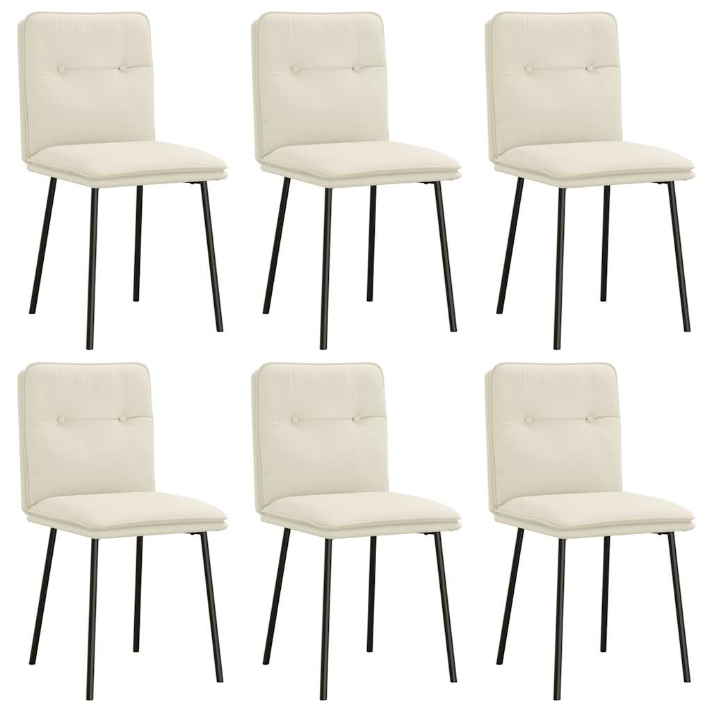 VXL8721158571335 a en hd 1 Scaune de bucătărie, 6 buc., crem, catifea Scaune de bucătărie, 6 buc., crem, catifea - imagine 2