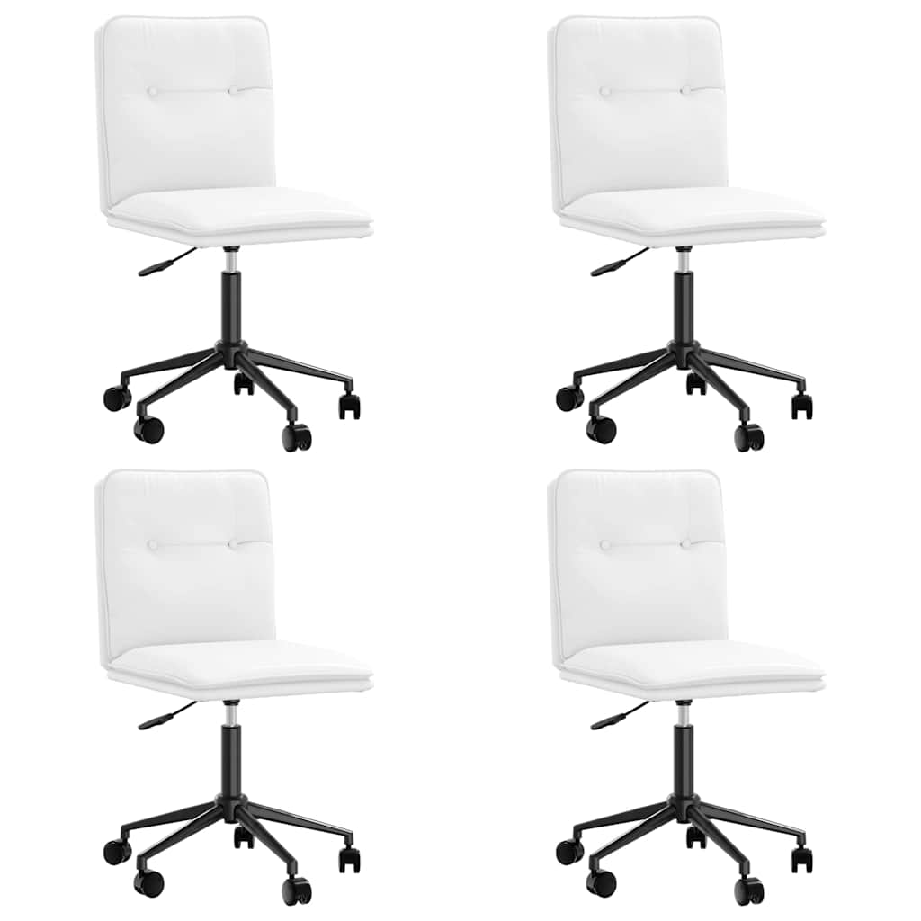 VXL8721158571403 a en hd 1 Scaune de bucătărie, 4 buc., alb, piele ecologică Scaune de bucătărie, 4 buc., alb, piele ecologică - imagine 2