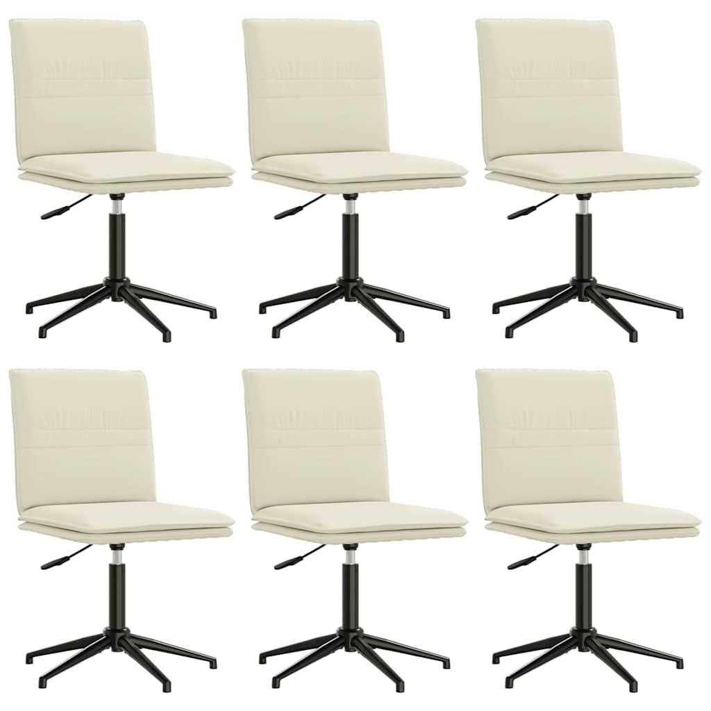 VXL8721158571519 a en hd 1 Scaune de bucătărie, 6 buc., crem, catifea Scaune de bucătărie, 6 buc., crem, catifea - imagine 2