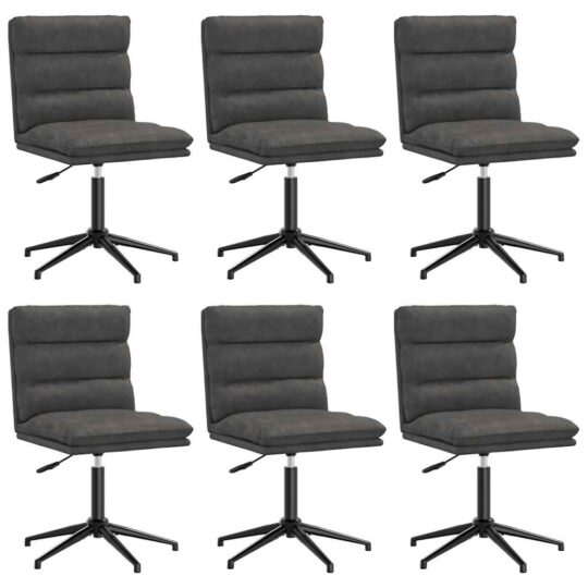 Alternative view of Scaune de sufragerie, 6 buc., negru, piele ecologică