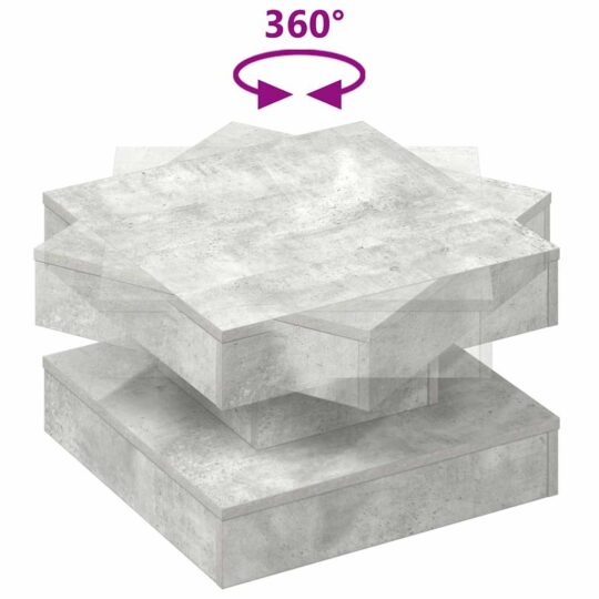VXL8721158573520 g en hd 5 Măsuță cafea rotativă 360 grade, gri beton 50x50x34,5 cm VXL8721158573520 g en hd 5
