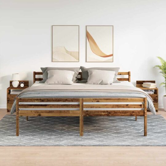 VXL8721158574541 g en hd 1 Noptiere 2 buc cu 2 sertare Lemn vechi 40x33x60 cm VXL8721158574541 g en hd 1