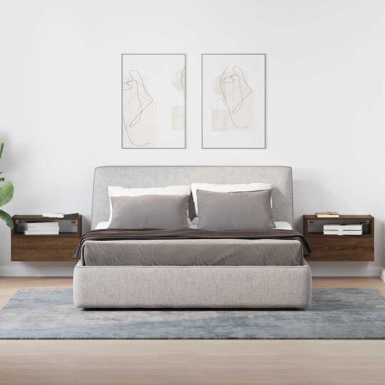 VXL8721158574886 g en hd 1 Noptiere de perete, 2 buc., stejar maro, 45x26x28,5 cm VXL8721158574886 g en hd 1