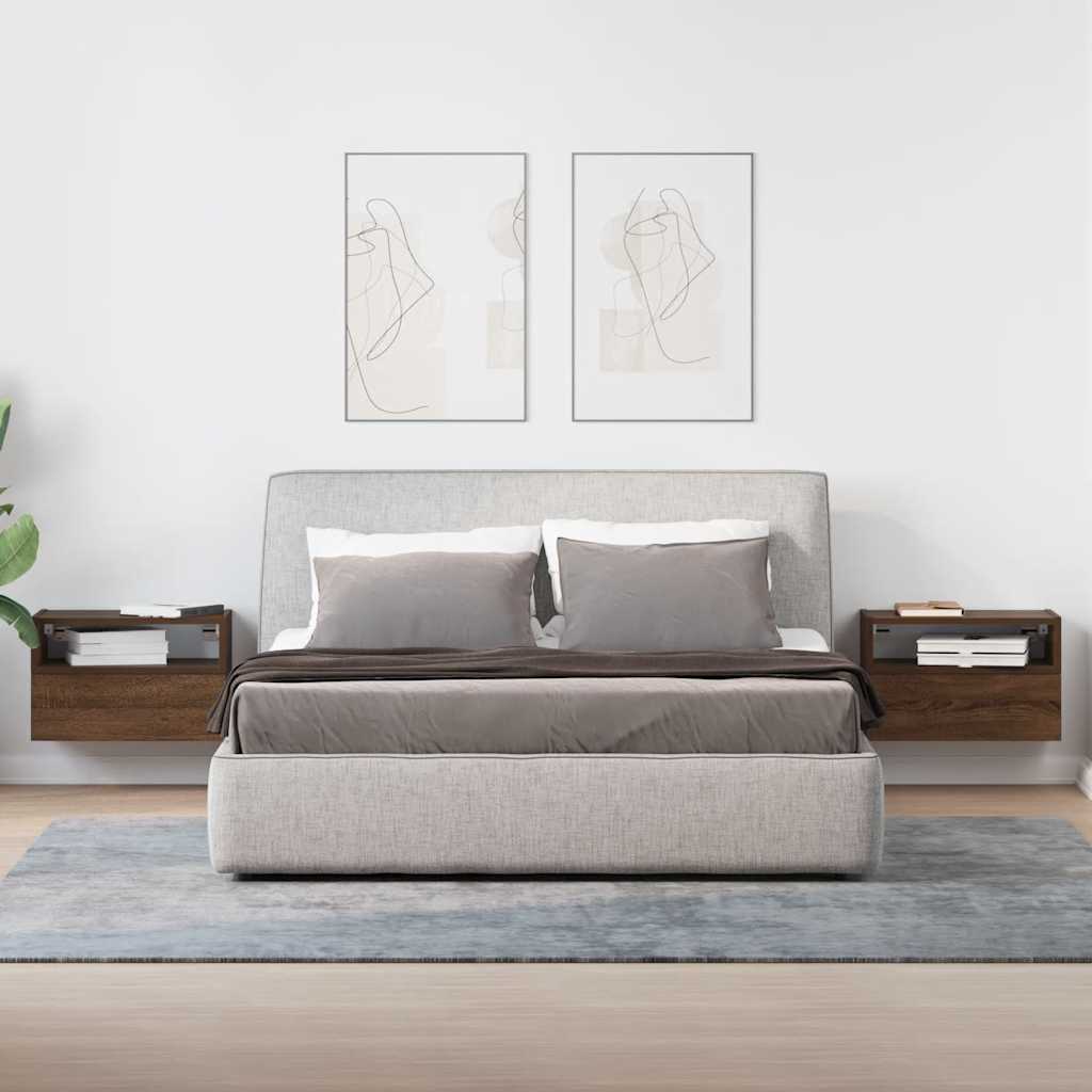 VXL8721158574886 g en hd 1 Noptiere de perete, 2 buc., stejar maro, 45x26x28,5 cm Noptiere de perete, 2 buc., stejar maro, 45x26x28,5 cm - imagine 3