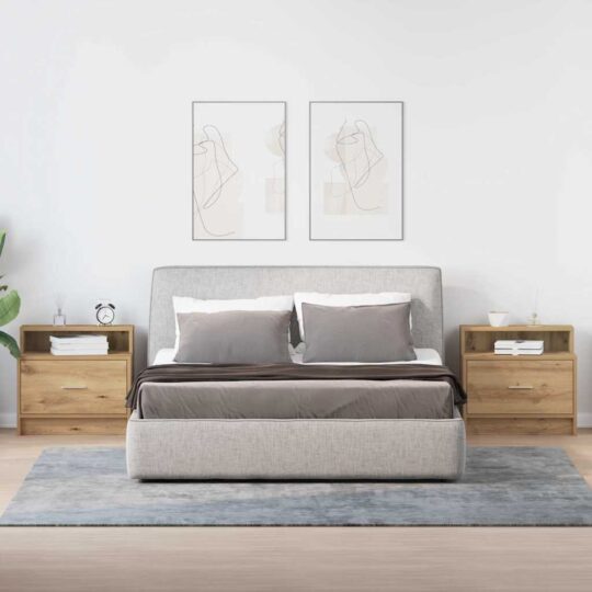 VXL8721158575647 g en hd 1 Noptiere cu sertar 2 buc Stejar artizanal 51x31x47 cm VXL8721158575647 g en hd 1