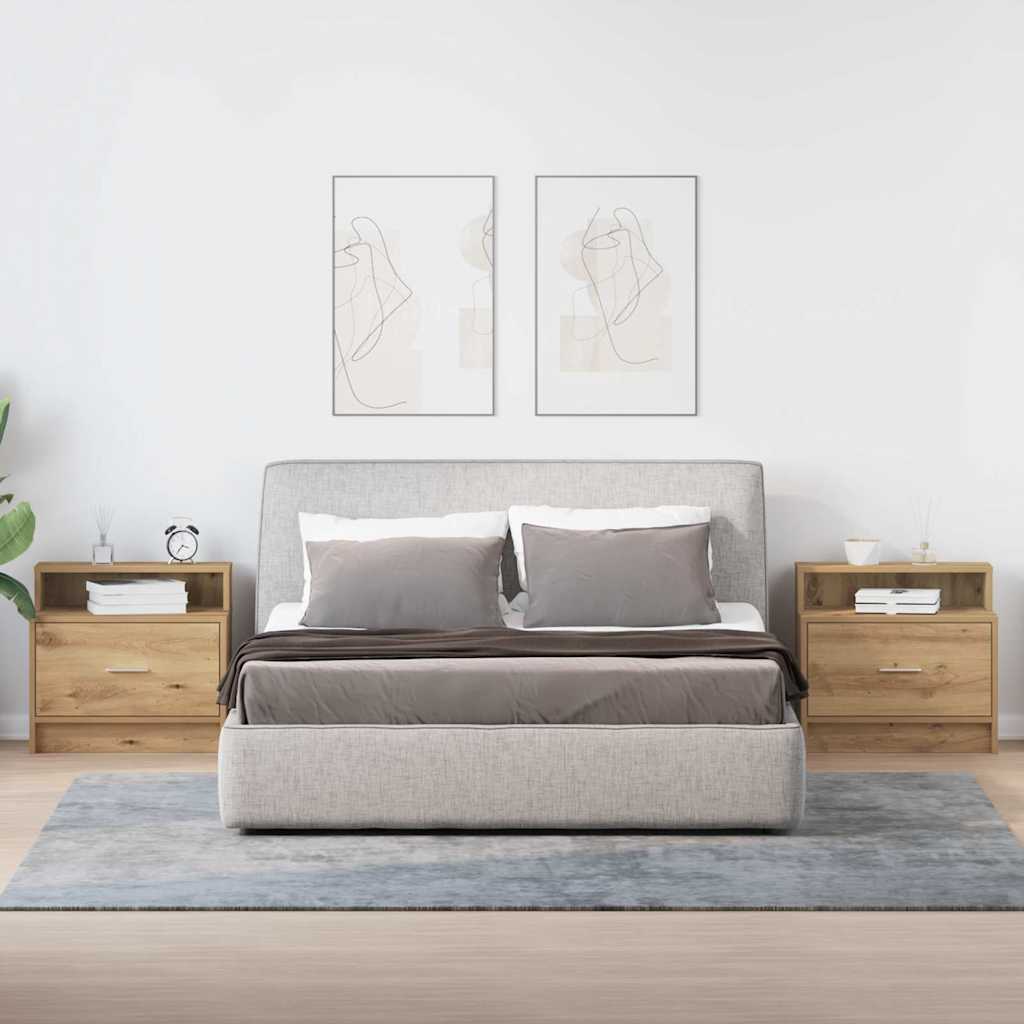 VXL8721158575647 g en hd 1 Noptiere cu sertar 2 buc Stejar artizanal 51x31x47 cm Noptiere cu sertar 2 buc Stejar artizanal 51x31x47 cm - imagine 3