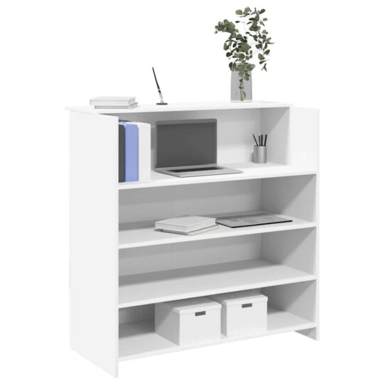 Birou de recepție alb 100x50x103,5 cm din lemn prelucrat