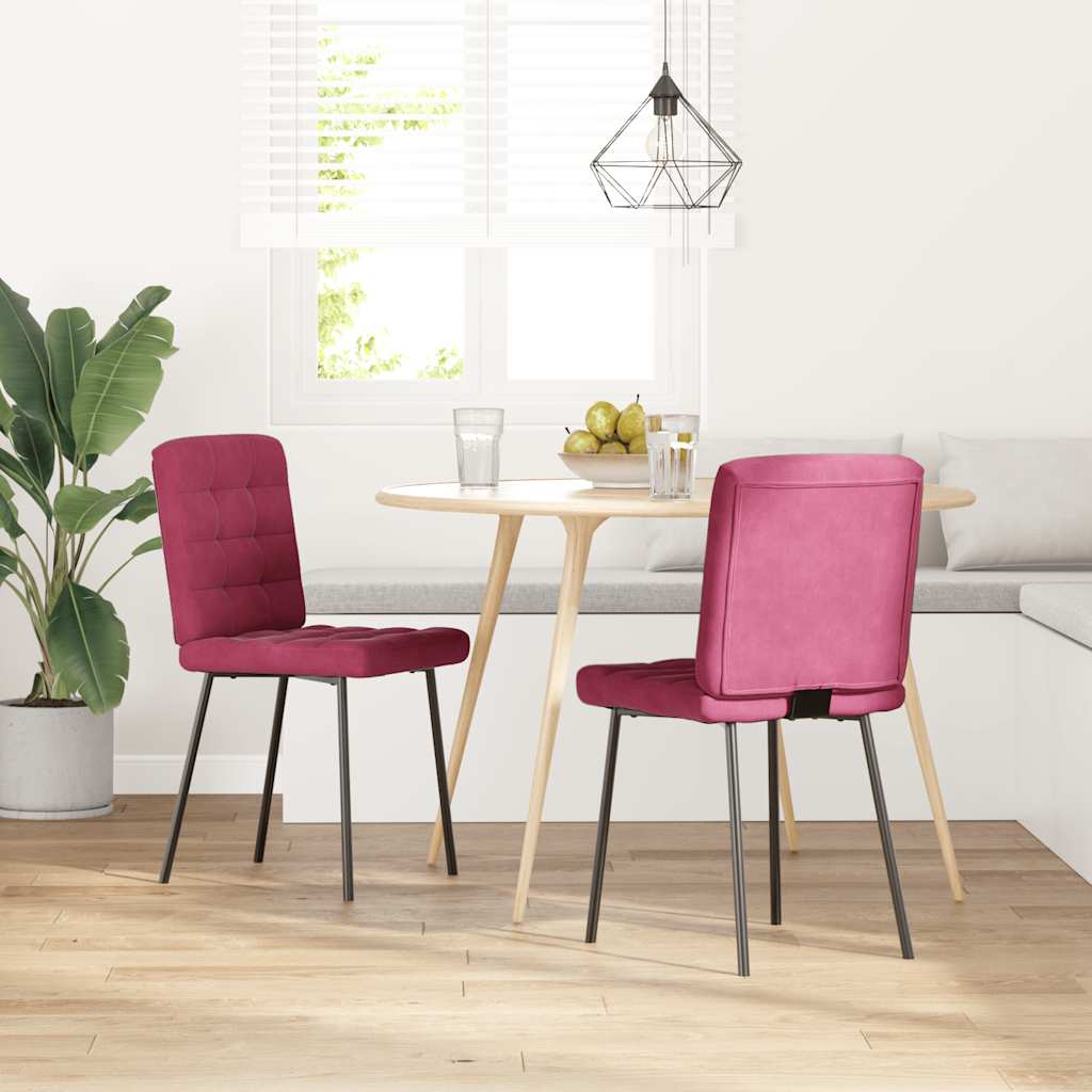 VXL8721158632418 g en hd 1 Scaune de bucătărie, 2 buc., roșu vin, catifea Scaune de bucătărie, 2 buc., roșu vin, catifea - imagine 2