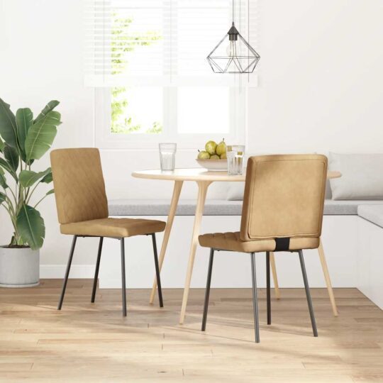 Alternative view of Scaune de bucătărie, 2 buc., maro, catifea