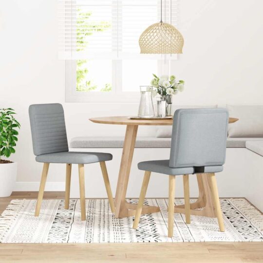 Alternative view of Scaune de bucătărie, 2 buc., gri deschis, material textil