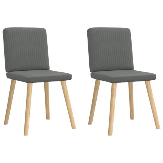 Alternative view of Scaune de sufragerie, 2 buc., gri închis, material textil