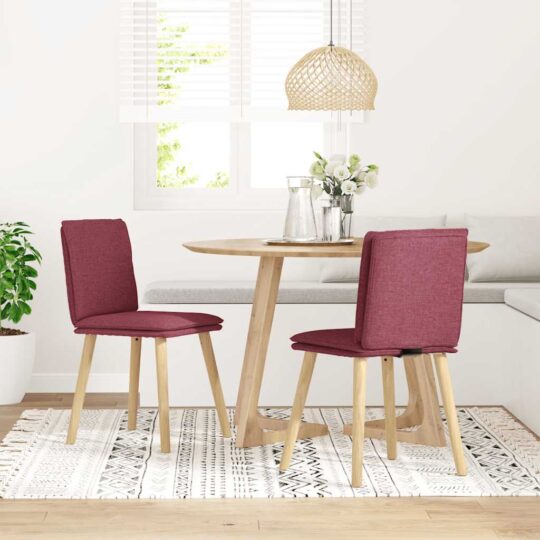 Alternative view of Scaune de bucătărie, 2 buc., roșu vin, material textil