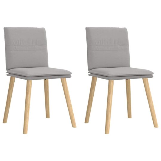 Scaune de sufragerie 2 buc țesătură gri nor