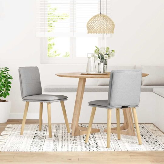 Alternative view of Scaune de sufragerie 2 buc țesătură gri nor