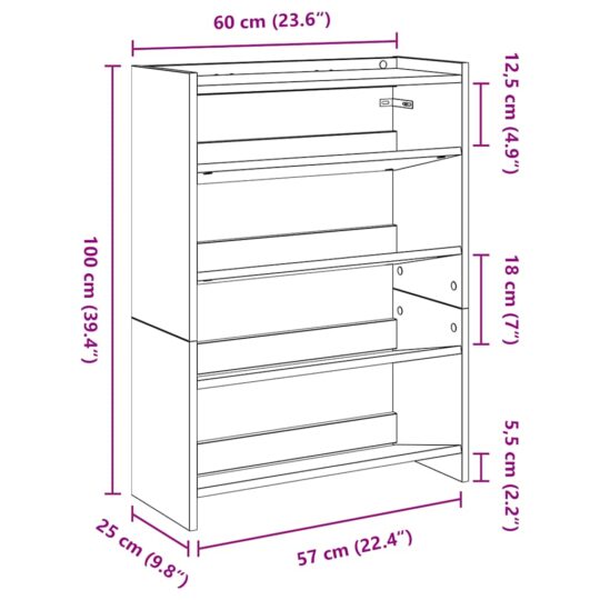 VXL8721158649096 g en hd 7 Pantofar, alb, 60x25x81 cm, lemn prelucrat VXL8721158649096 g en hd 7