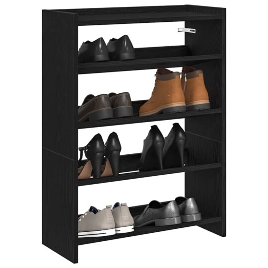 Pantofar, negru, 60x25x81 cm, lemn prelucrat