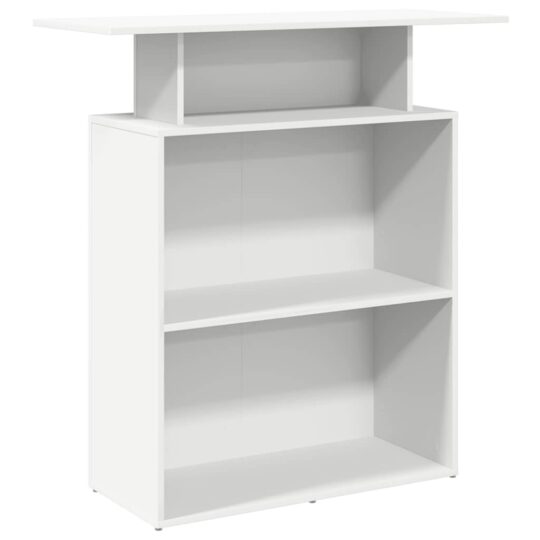 Alternative view of Birou de recepție alb 100x40x104 cm din lemn prelucrat