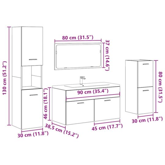 VXL8721158661142 g en hd 9 Set mobilier de baie, 4 piese, gri beton, lemn compozit VXL8721158661142 g en hd 9