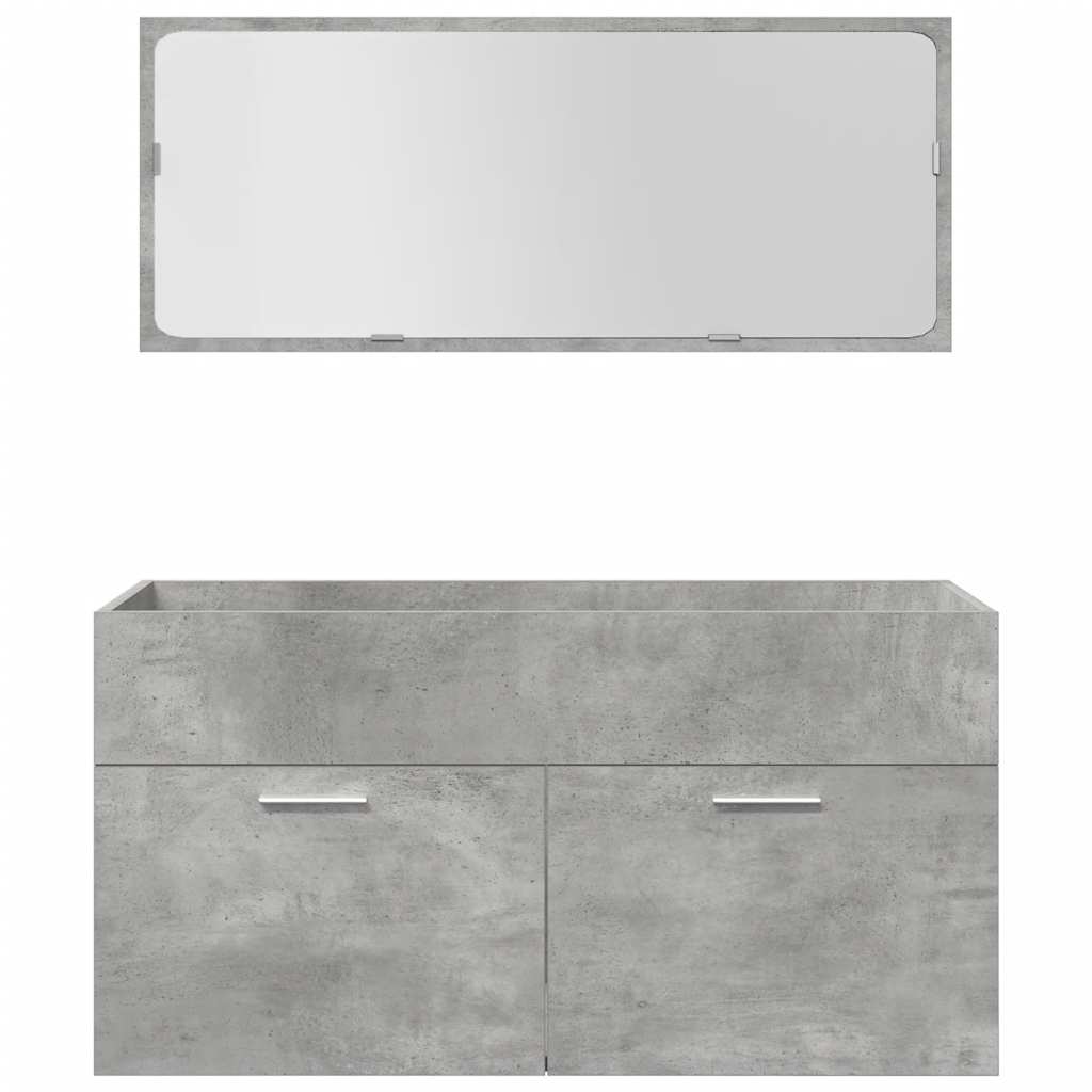 VXL8721158661517 g en hd 4 Set mobilier de baie, 4 piese, gri beton, lemn compozit Set mobilier de baie, 4 piese, gri beton, lemn compozit - imagine 6
