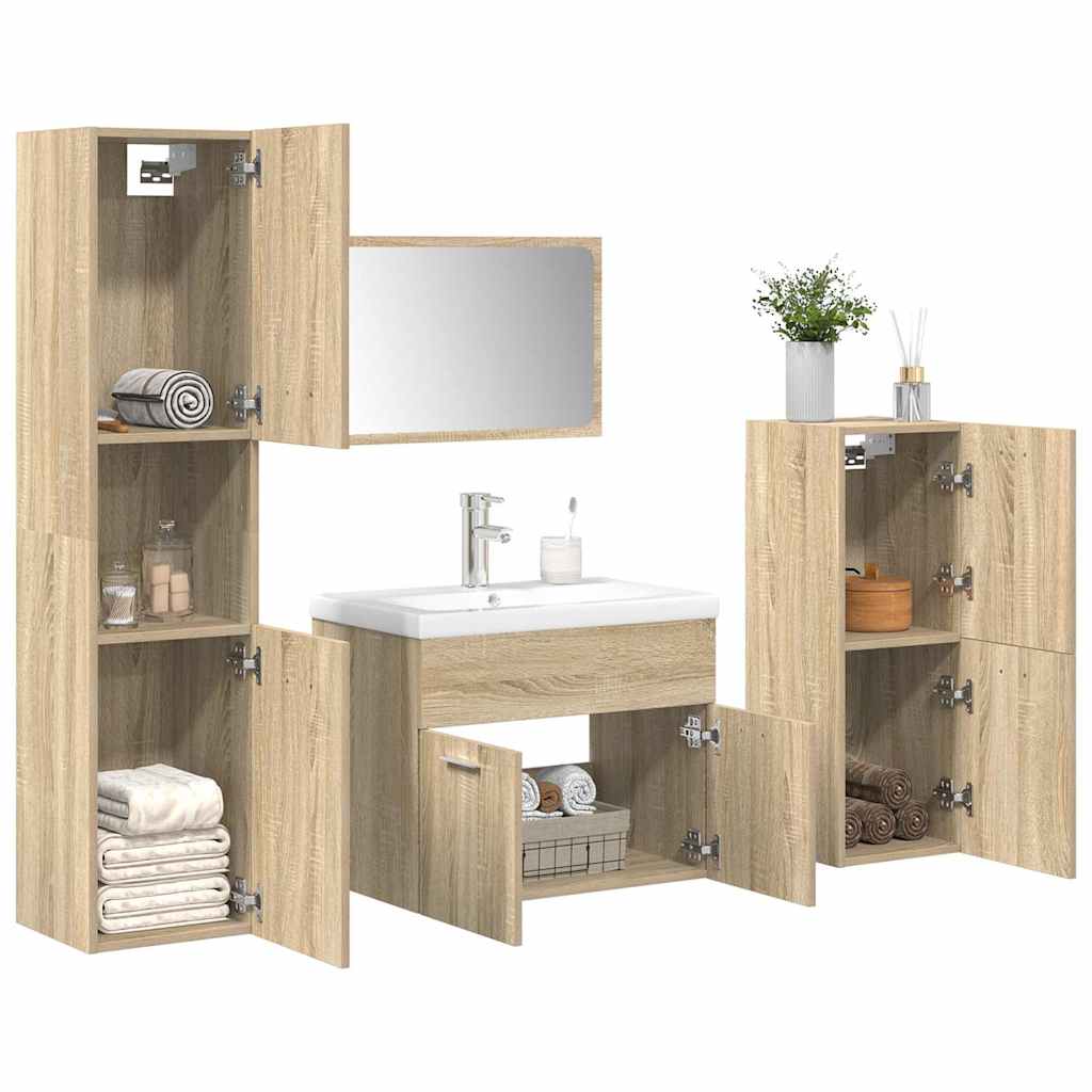 VXL8721158662460 m en hd 1 Set mobilier de baie, 5 piese, stejar sonoma, lemn prelucrat Set mobilier de baie, 5 piese, stejar sonoma, lemn prelucrat