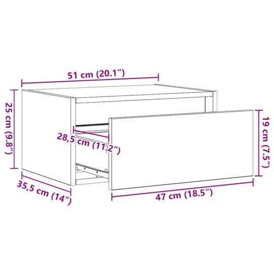 VXL8721158663306 g en hd 10 Noptieră montată pe perete cu lumini LED, gri beton VXL8721158663306 g en hd 10