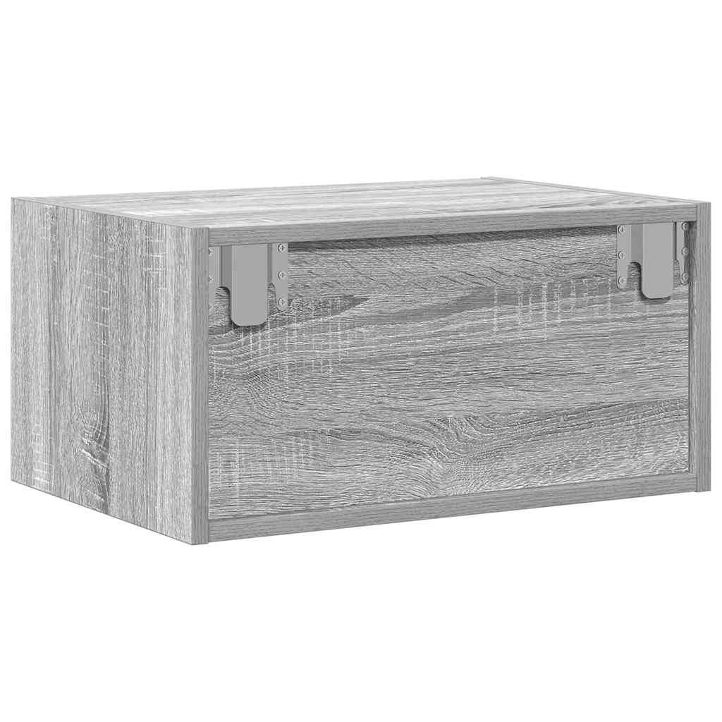 VXL8721158663344 g en hd 7 Noptieră montată pe perete cu lumini LED, sonoma gri Noptieră montată pe perete cu lumini LED, sonoma gri - imagine 9