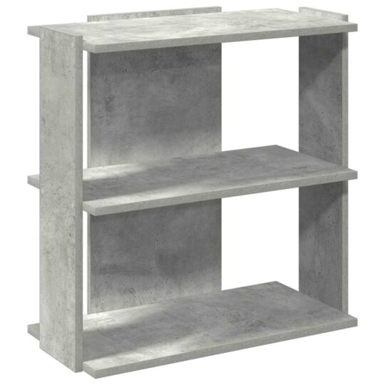 Alternative view of Bibliotecă cu 3 niveluri gri beton 60x30x60 cm lemn