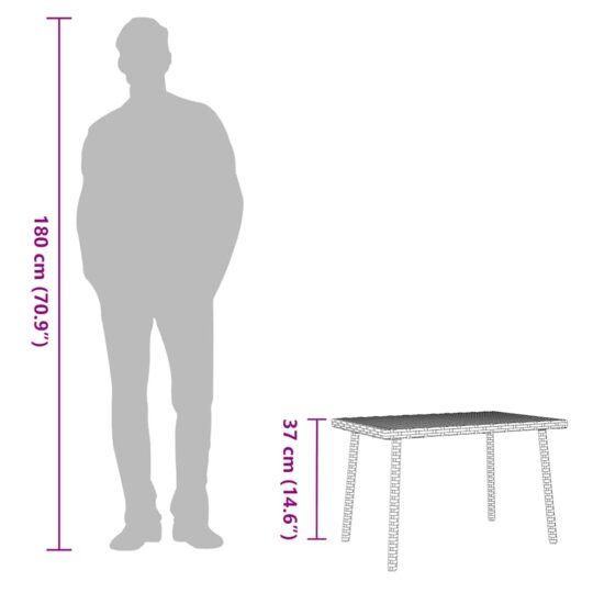 VXL8721158666833 g en hd 8 Masuta de cafea de gradina dreptunghiulara neagra polirattan VXL8721158666833 g en hd 8