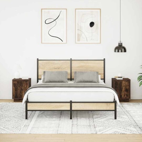 VXL8721158701930 g en hd 2 Noptiere cu lumini LED 2 buc Stejar afumat 38x34x50 cm VXL8721158701930 g en hd 2