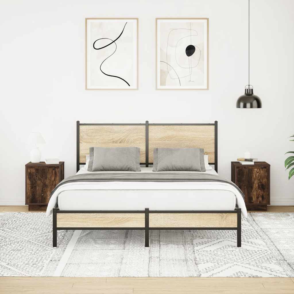 VXL8721158701930 g en hd 2 Noptiere cu lumini LED 2 buc Stejar afumat 38x34x50 cm Noptiere cu lumini LED 2 buc Stejar afumat 38x34x50 cm - imagine 4