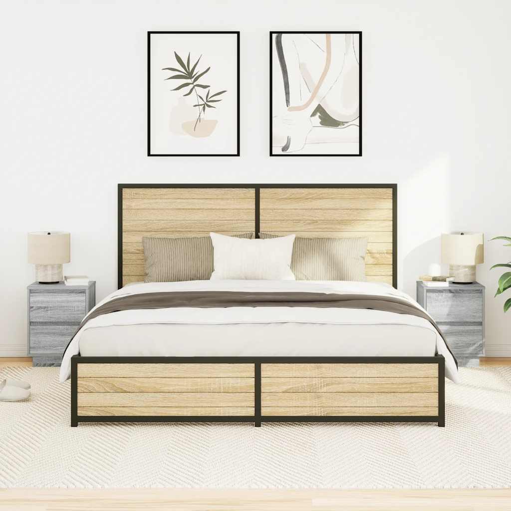 VXL8721158702135 g en hd 3 Noptiere cu lumini LED 2 buc Gri Sonoma 38x34x50 cm Noptiere cu lumini LED 2 buc Gri Sonoma 38x34x50 cm - imagine 5