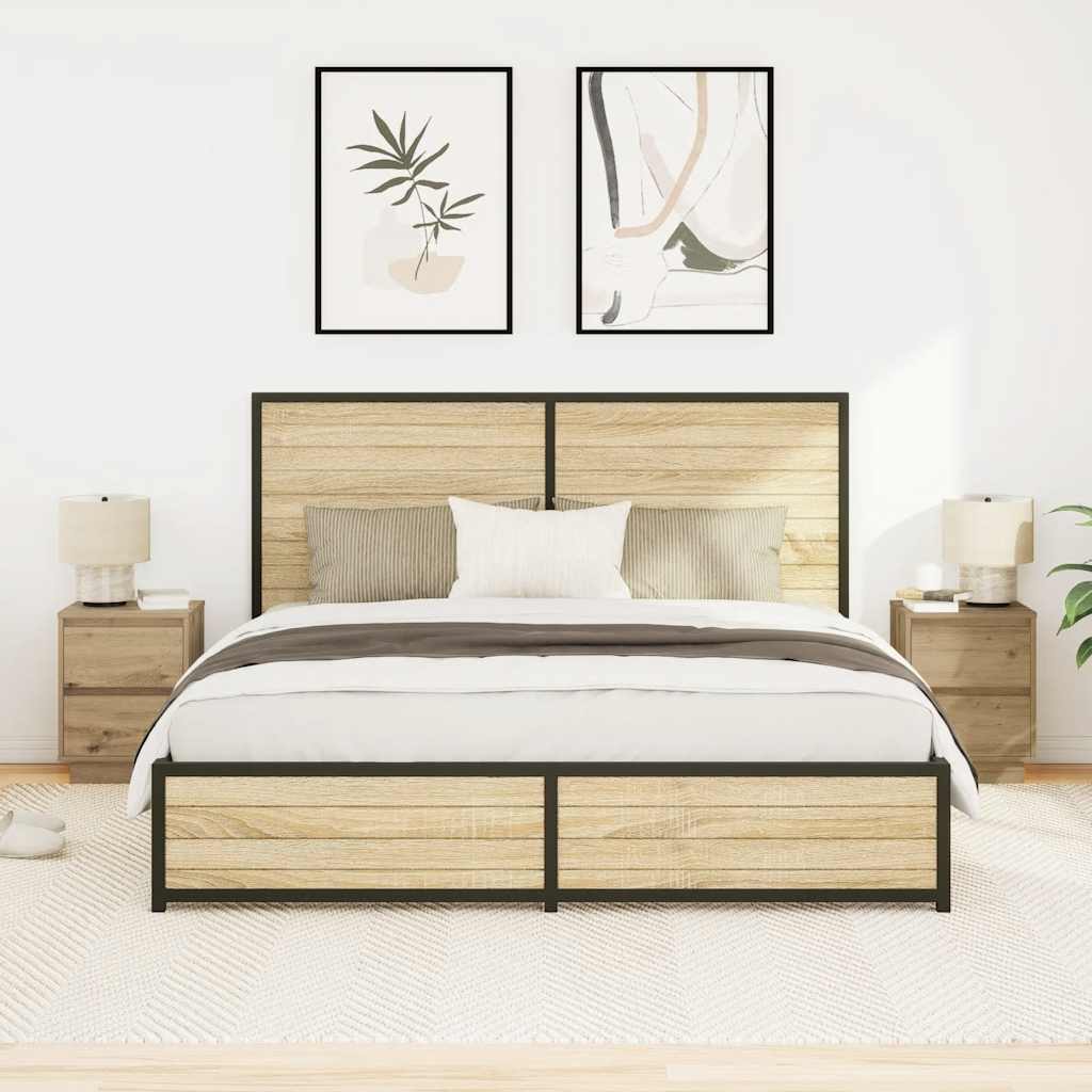 VXL8721158702197 g en hd 3 Noptiere cu lumini LED 2 buc Stejar Artisan 38x34x50 cm Noptiere cu lumini LED 2 buc Stejar Artisan 38x34x50 cm - imagine 5