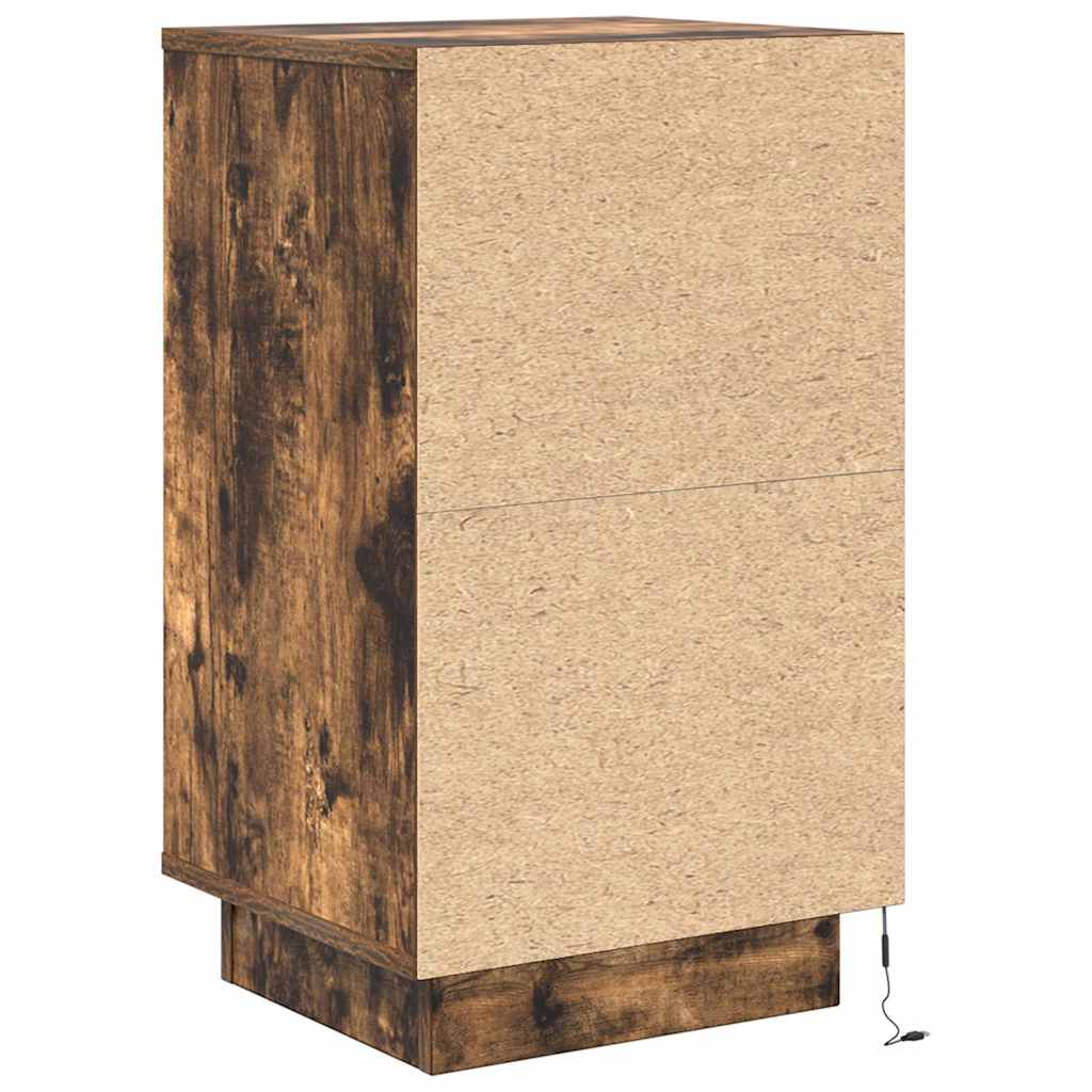 VXL8721158702241 g en hd 7 Noptiera cu lumini LED Stejar afumat 38x34x65 cm Noptiera cu lumini LED Stejar afumat 38x34x65 cm - imagine 9