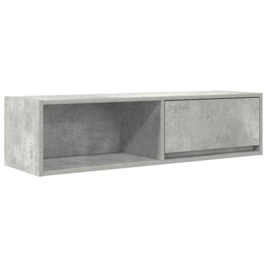 Alternative view of Comodă TV, gri beton, 100x31x25,5 cm, lemn prelucrat