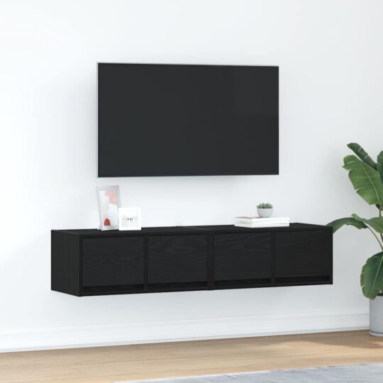 Dulapuri TV 2 buc stejar negru 60x31x25,5 cm lemn prelucrat