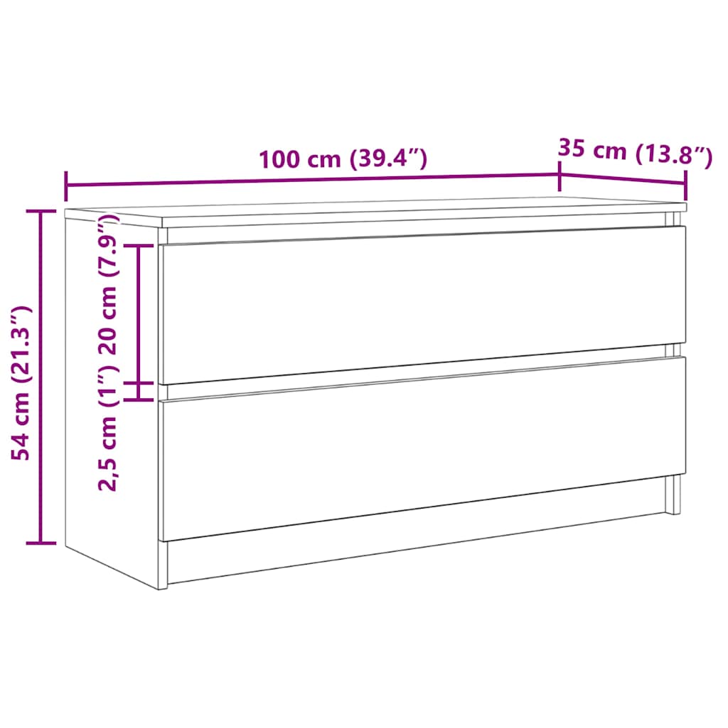 VXL8721158707321 g en hd 10 Comodă TV, stejar artizanal, 100x35x54 cm, lemn prelucrat Comodă TV, stejar artizanal, 100x35x54 cm, lemn prelucrat - imagine 12