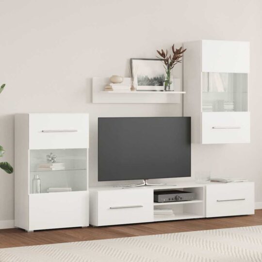 VXL8721158708687 g en hd 1 Unități TV de 5 piese cu iluminare LED lemn prelucrat alb mat VXL8721158708687 g en hd 1