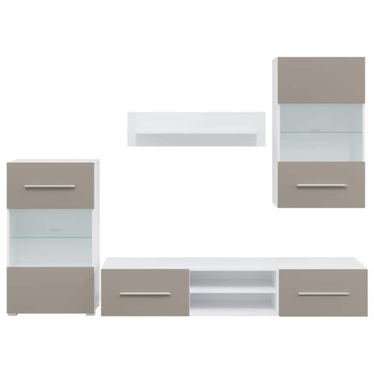 VXL8721158708724 g en hd 3 Unități TV 5 piese iluminare cu LED Lemn prelucrat gri piatră VXL8721158708724 g en hd 3