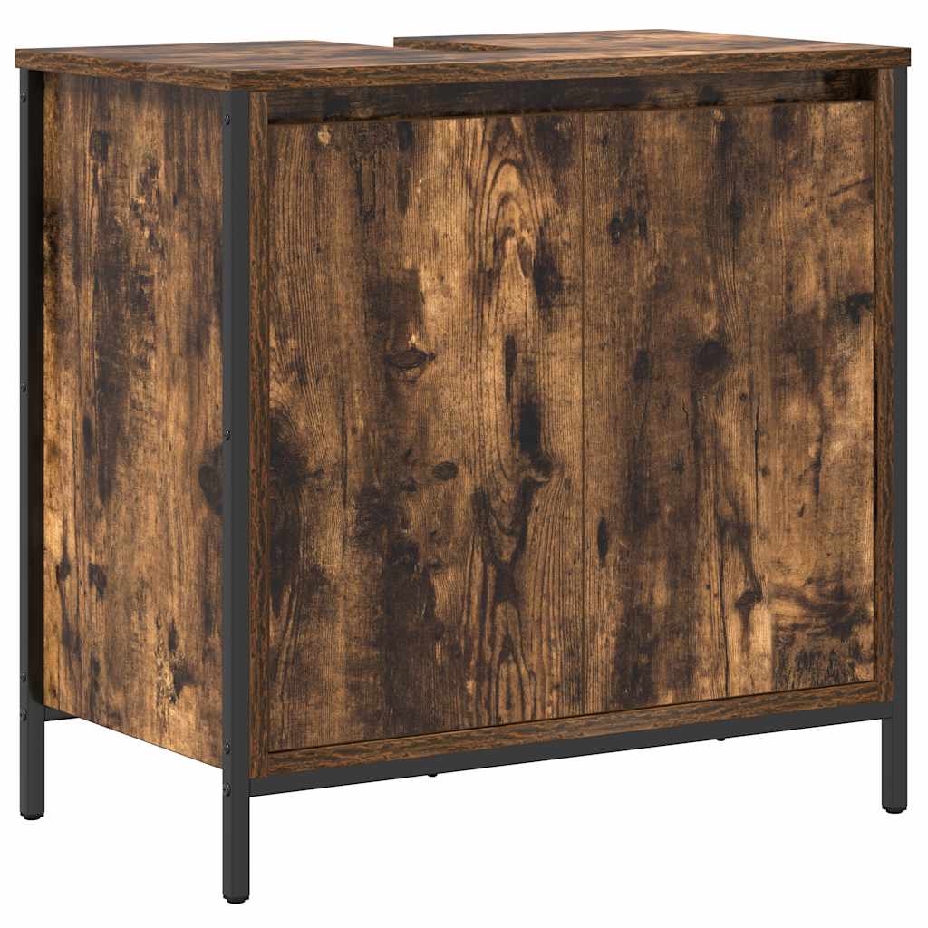 VXL8721158712417 g en hd 4 Set mobilier de baie, 2 piese, stejar fumuriu, lemn prelucrat Set mobilier de baie, 2 piese, stejar fumuriu, lemn prelucrat - imagine 6