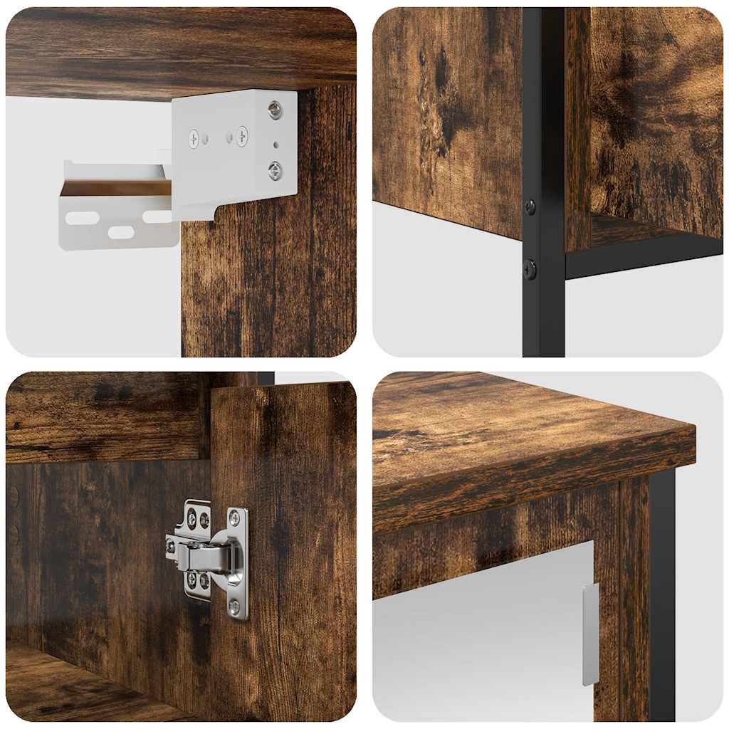 VXL8721158712417 g en hd 6 Set mobilier de baie, 2 piese, stejar fumuriu, lemn prelucrat Set mobilier de baie, 2 piese, stejar fumuriu, lemn prelucrat - imagine 8