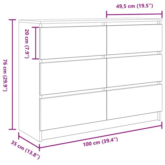 VXL8721158713544 g en hd 10 Servantă, stejar maro, 100x35x76 cm, lemn compozit VXL8721158713544 g en hd 10