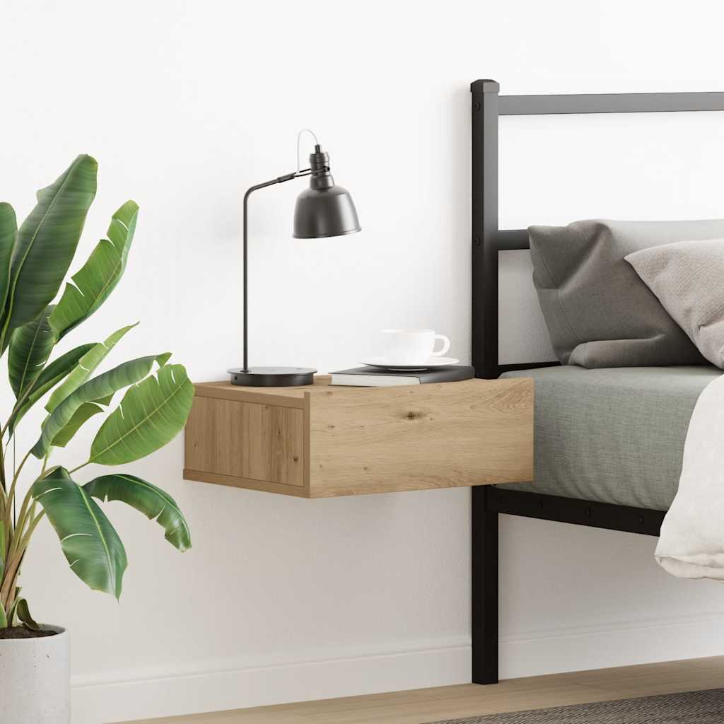 VXL8721158719270 g en hd 1 Noptiera plutitoare Stejar Artisan 40x32x15 cm Lemn prelucrat Noptiera plutitoare Stejar Artisan 40x32x15 cm Lemn prelucrat - imagine 3