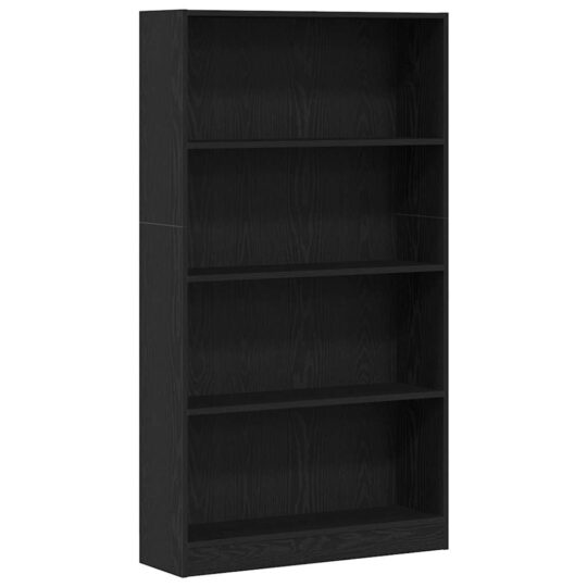 Alternative view of Bibliotecă cu 4 etaje Stejar negru 80x24x143 cm Lemn prelucrat