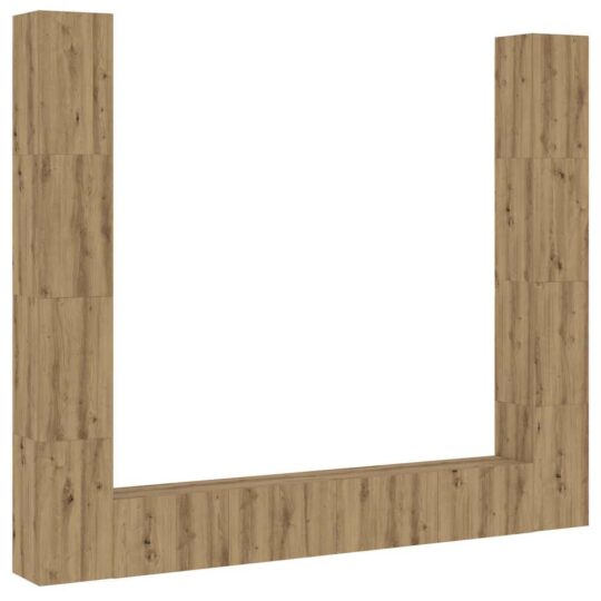 VXL8721158760067 a en hd 1 Dulapuri TV montate pe perete 6 buc. stejar artizanal Lemn VXL8721158760067 a en hd 1