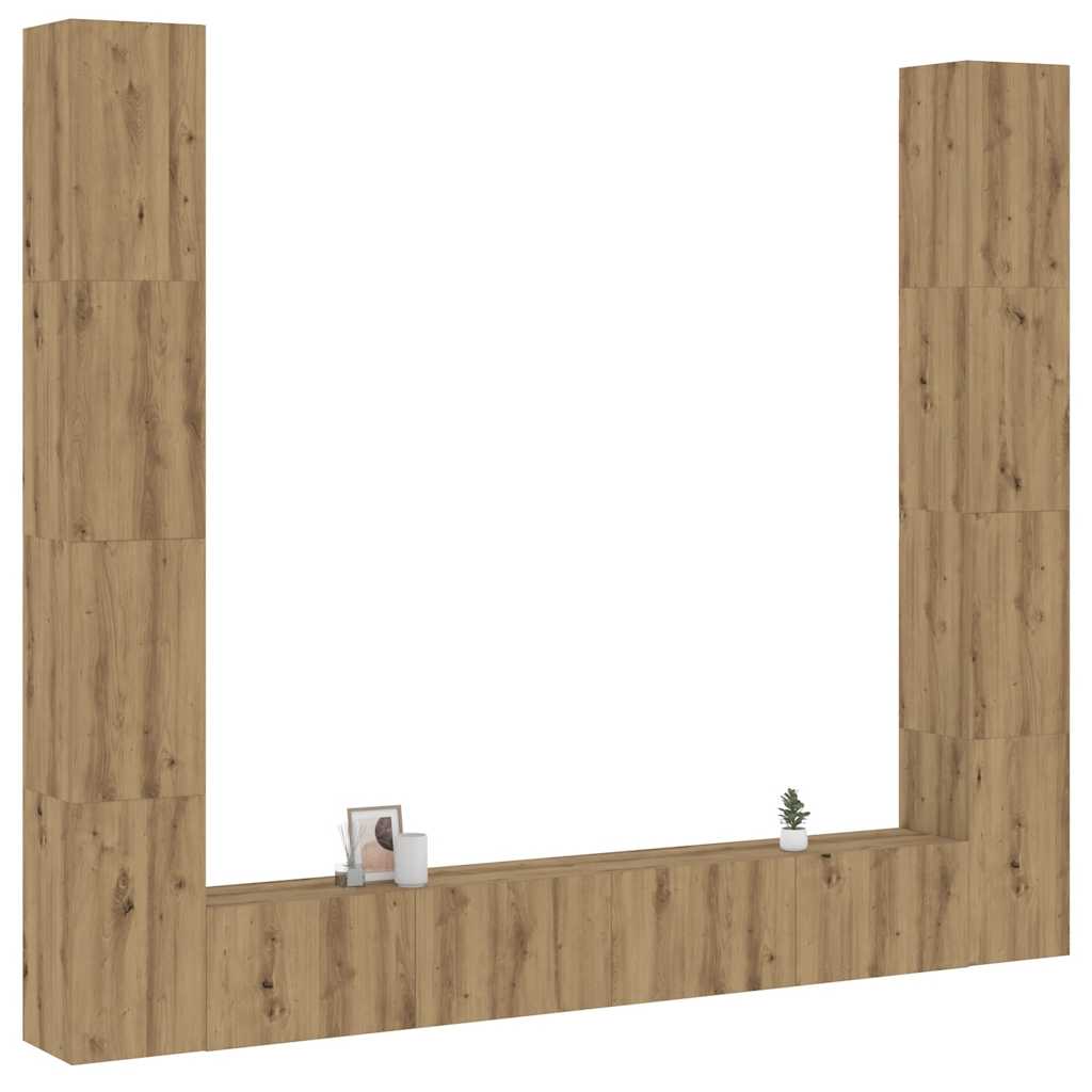 VXL8721158760067 m en hd 1 Dulapuri TV montate pe perete 6 buc. stejar artizanal Lemn Dulapuri TV montate pe perete 6 buc. stejar artizanal Lemn