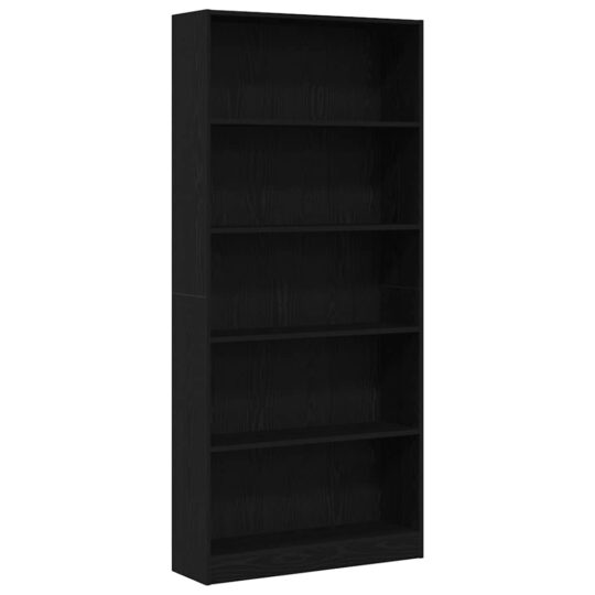 Alternative view of Bibliotecă Stejar negru 80x24x176 cm Lemn prelucrat