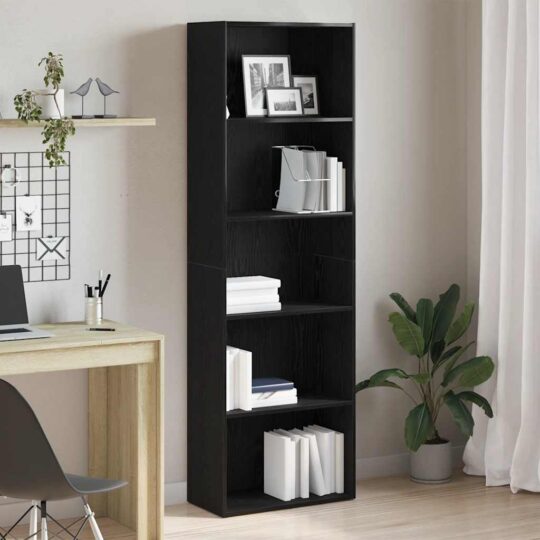 Bibliotecă Stejar negru 60x30x189 cm Lemn prelucrat