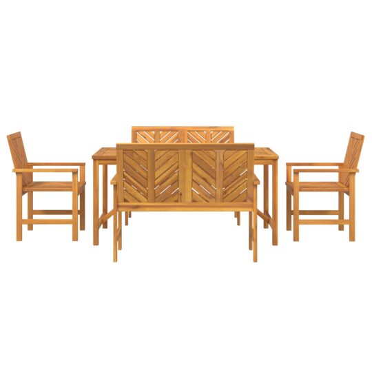 3154109 8 Set de masă pentru grădină 5 pcs Maro 150 x 90 x 74 cm 3154109 8
