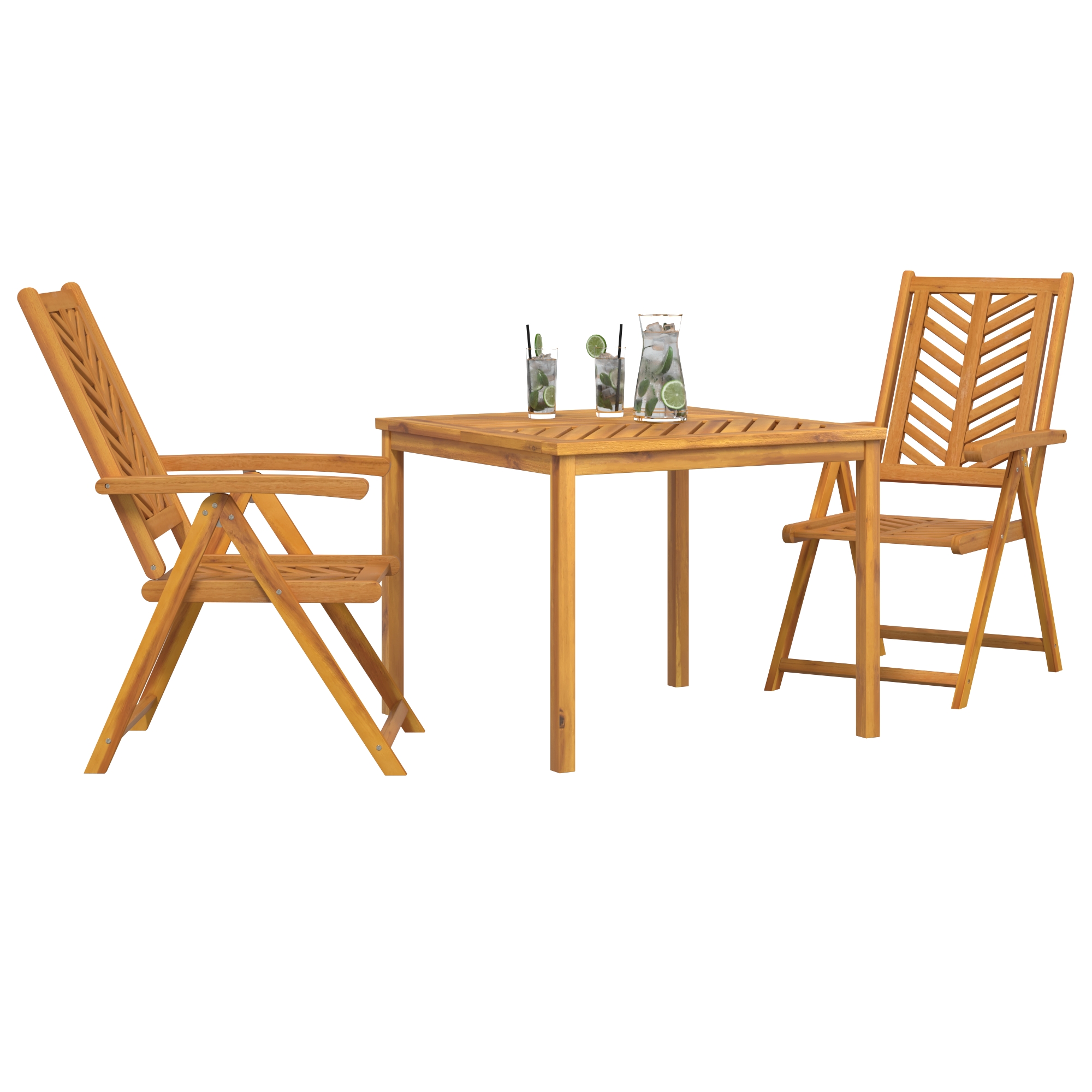 3154121 3 Set de masă pentru grădină 3 pcs Maro 90 x 90 x 74 cm Set de masă pentru grădină 3 pcs Maro 90 x 90 x 74 cm - imagine 3
